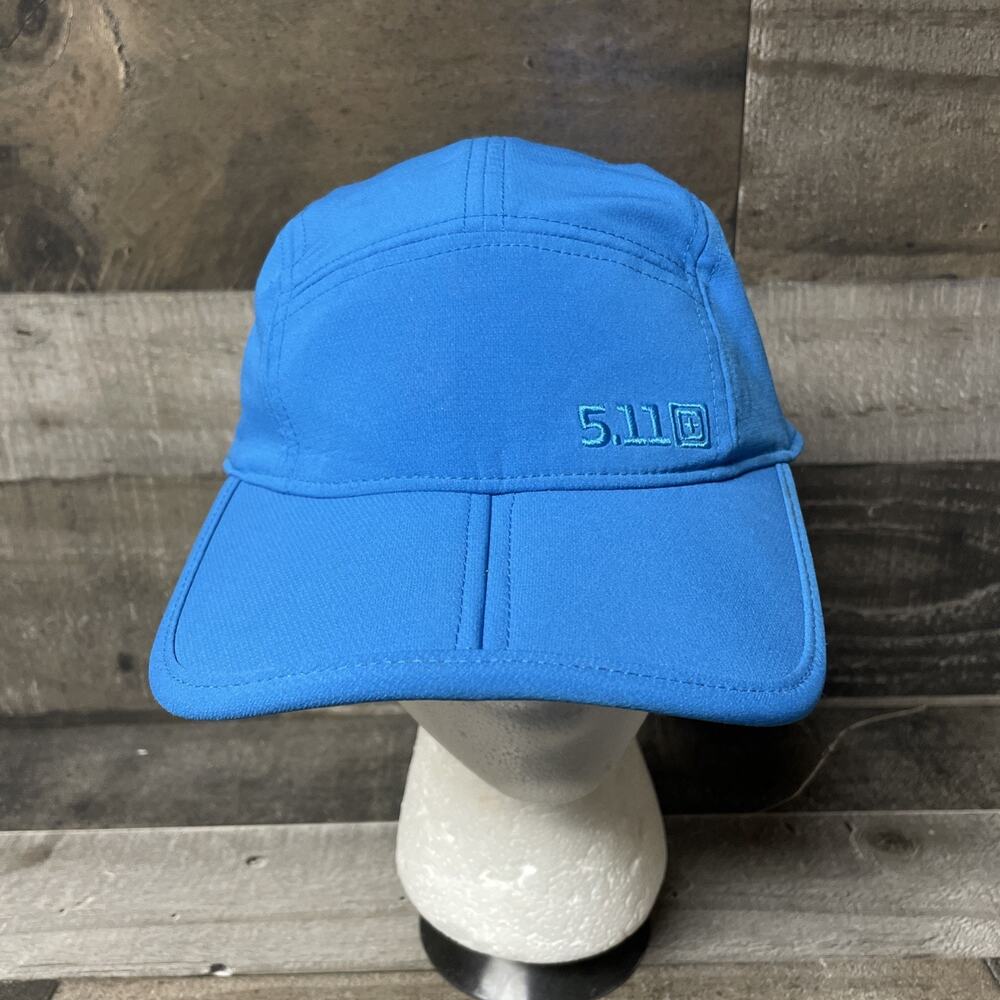 511 Tactical 5 Panel Hat Cap Adjustable Split Brim Blue Performance Outdoor